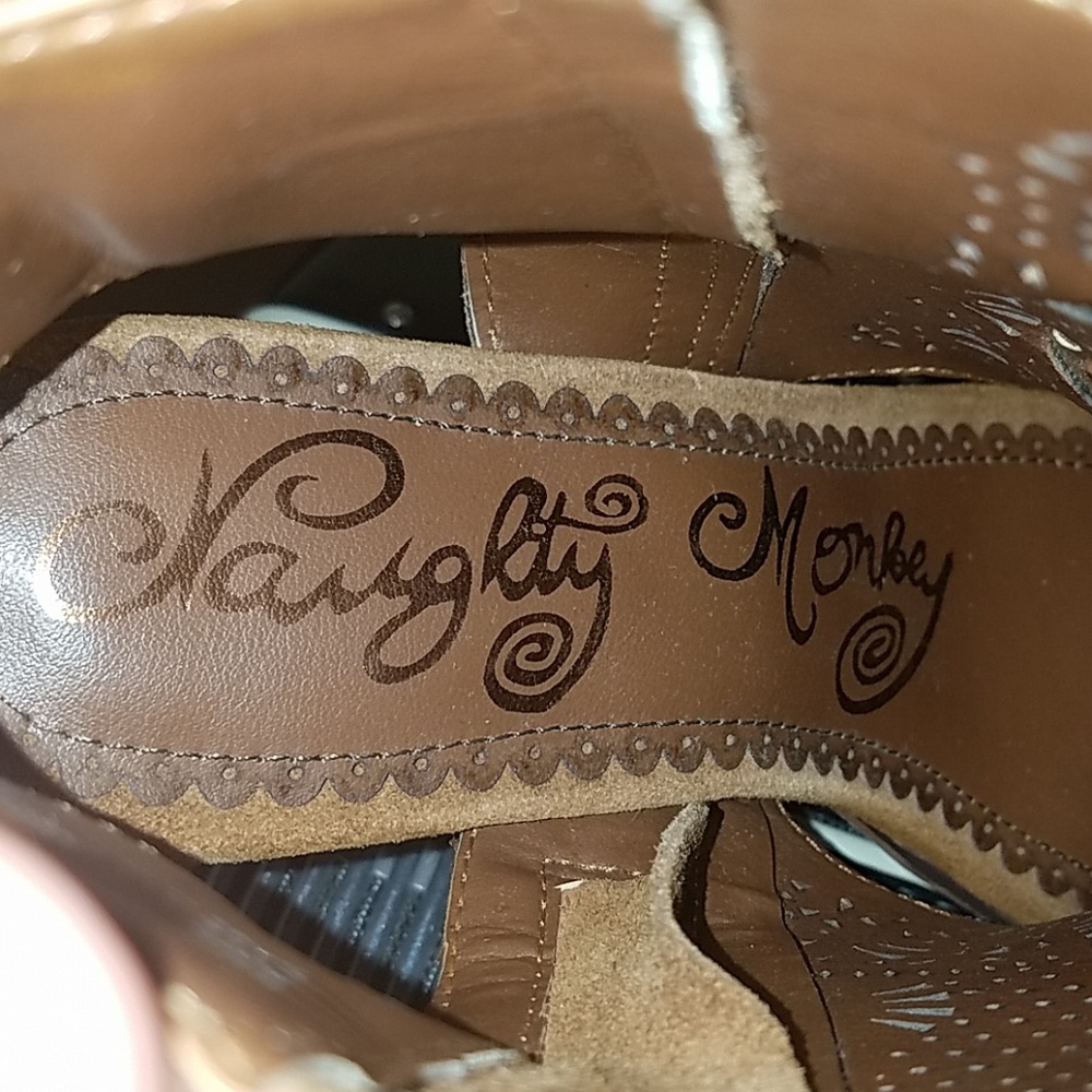 NWT- NAUGHTY MONKEY BRWN SUEDE OPEN TOED BOOTIES - Picture 6 of 7